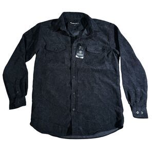 Molokai Surf Co. Corduroy Shirt Long Sleeve Button Pockets Black New NWT Small